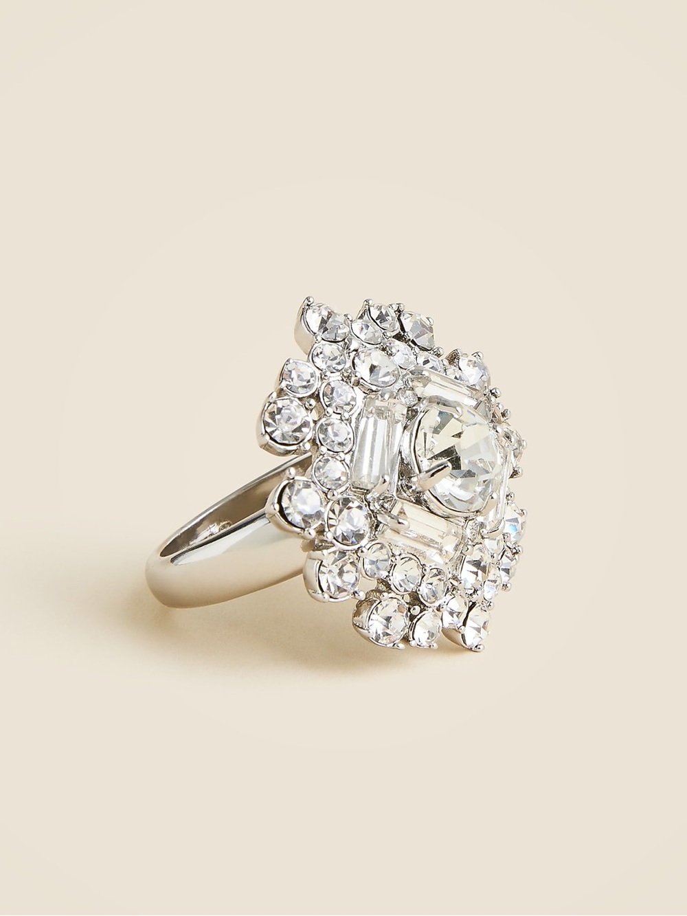 New J. Crew Art Deco-style Cocktail Ring - size 6